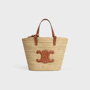 Céline - « Classic Panier petit modèle Souple Raphia et veau »
