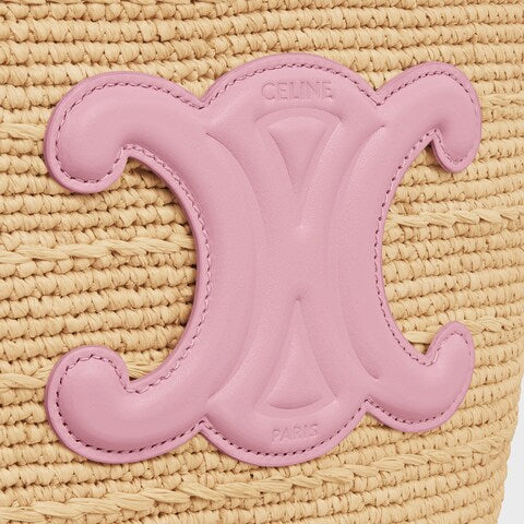 Céline - « Classic Panier petit modèle Souple Raphia et veau Pink »