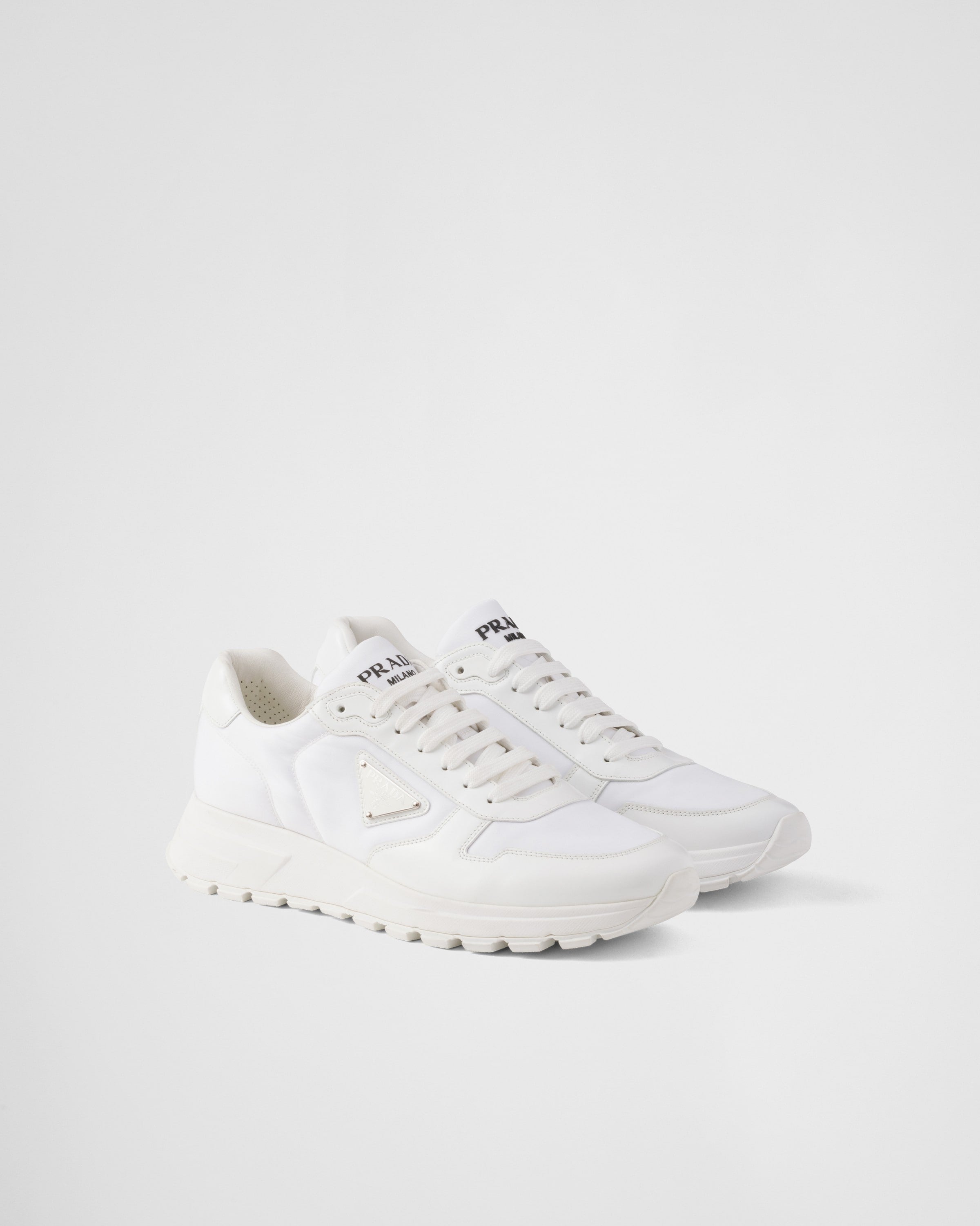 Basket Prada « Blanc en cuir brossé »