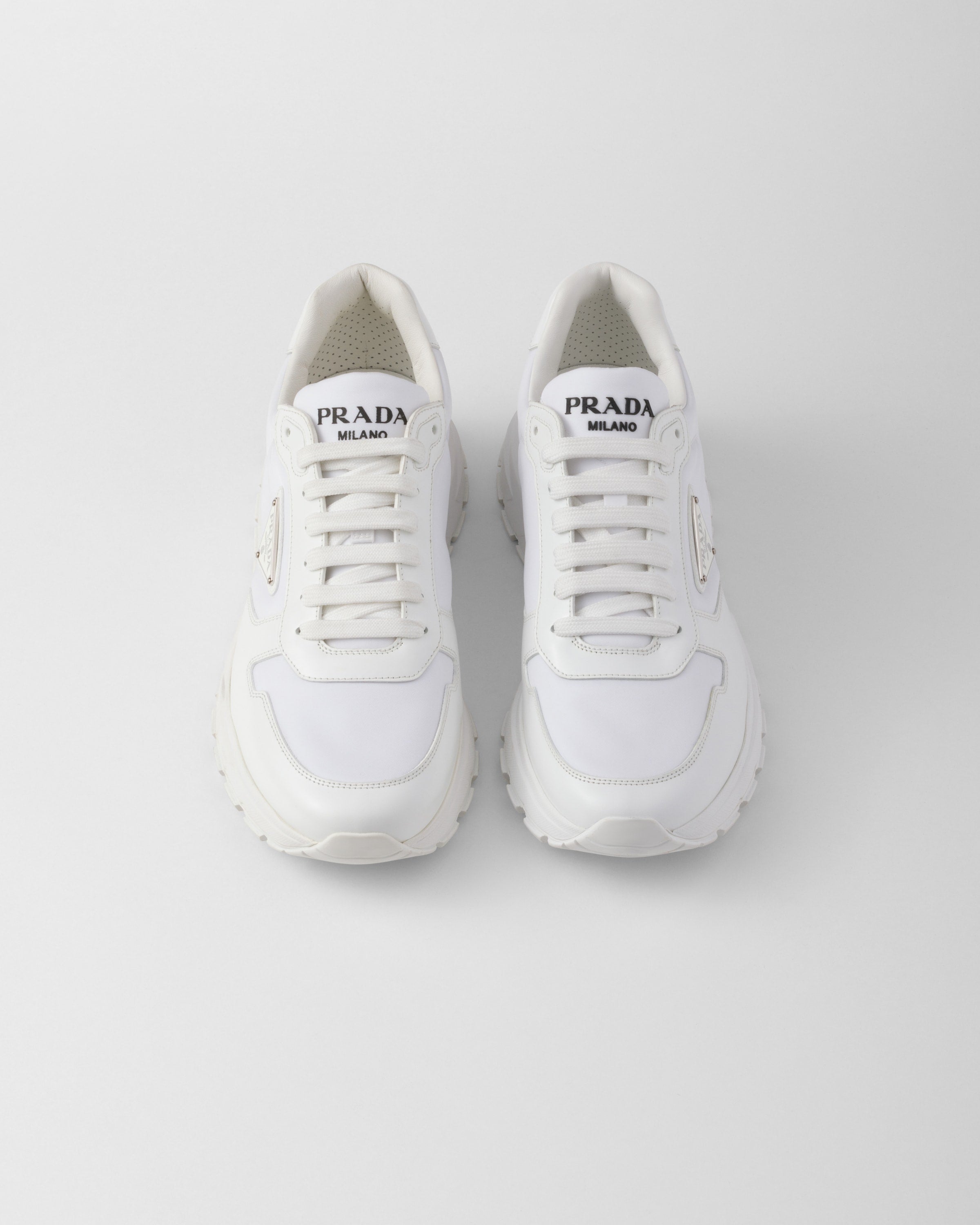 Basket Prada « Blanc en cuir brossé »