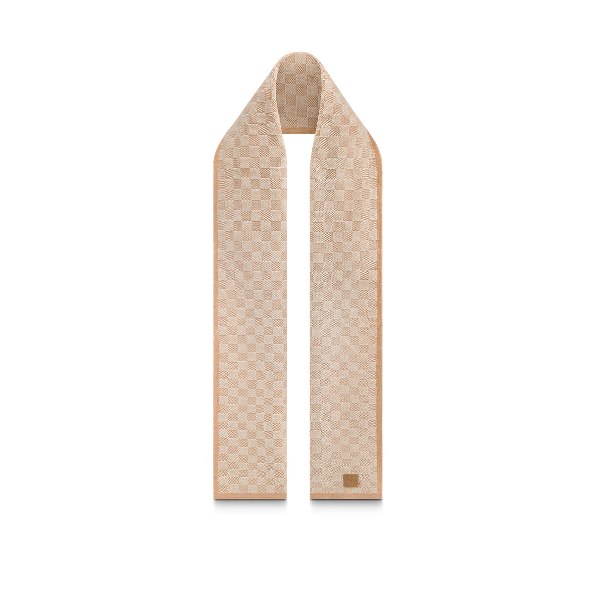 Bonnet et Écharpe Néo Petit Damier Beige