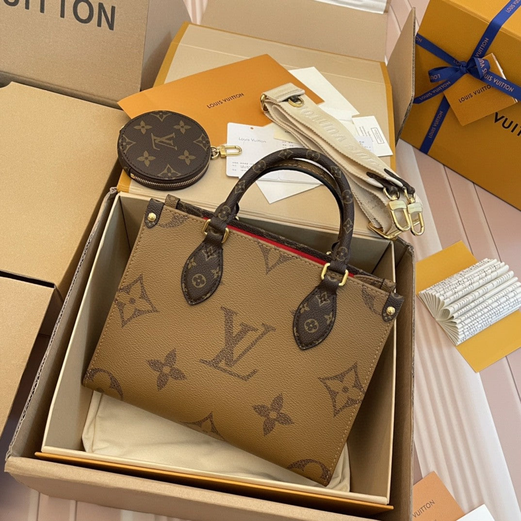 Louis Vuitton - « Petit Cabas OnTheGo BB Maron double »