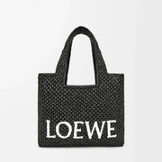 LOEWE - « Petit Font Tote en raphia Noir »