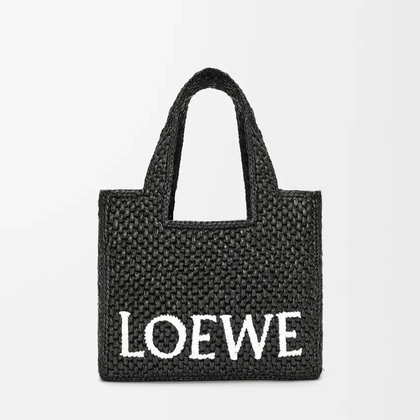 LOEWE - « Petit Font Tote en raphia Noir »