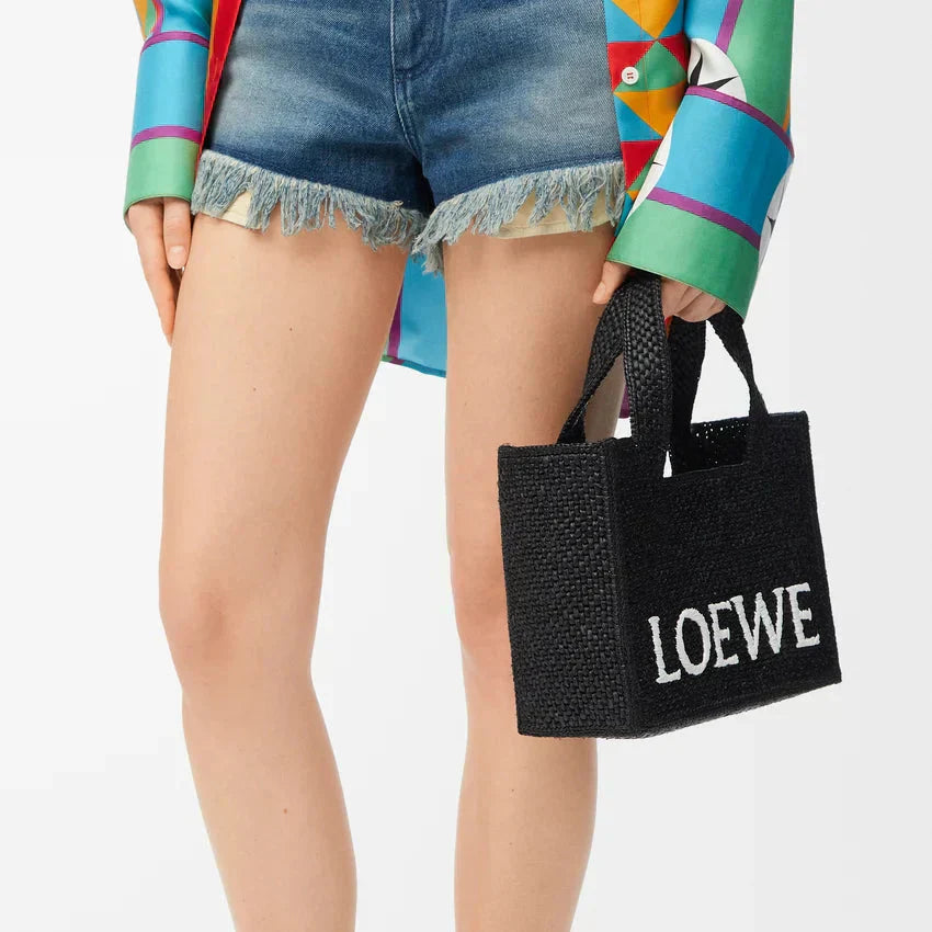 LOEWE - « Petit Font Tote en raphia Noir »