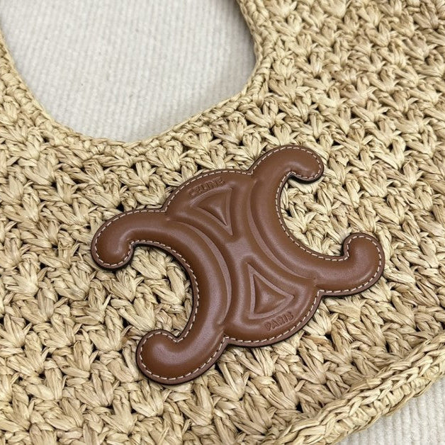 Céline - « HOBO BAG IN Raffia and Calfskin »