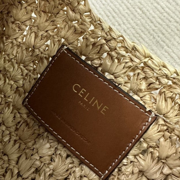 Céline - « HOBO BAG IN Raffia and Calfskin »