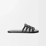 LOEWE - « Petal Anagram slide in soft calfskin Noire »