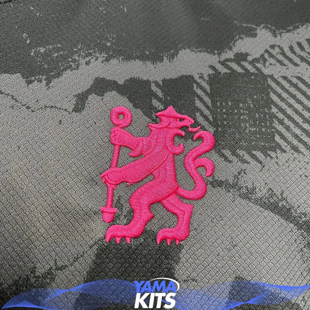 Maillot Chelsea Third "Noir, rose" 2024/2025 YamaKits Foot