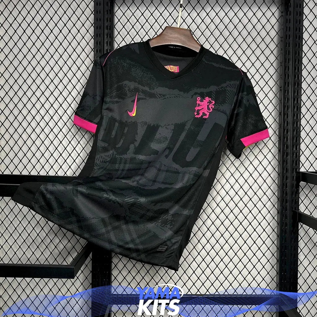 Maillot Chelsea Third "Noir, rose" 2024/2025 YamaKits Foot