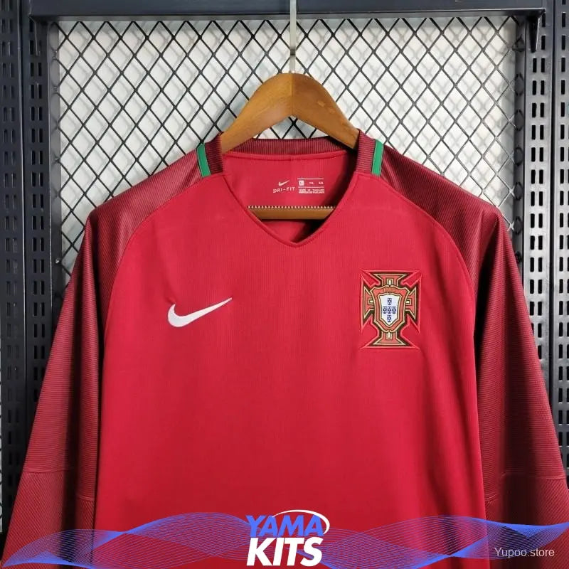 Maillot Portugal Domicile Manches Longues 2016 Classic Shirtss