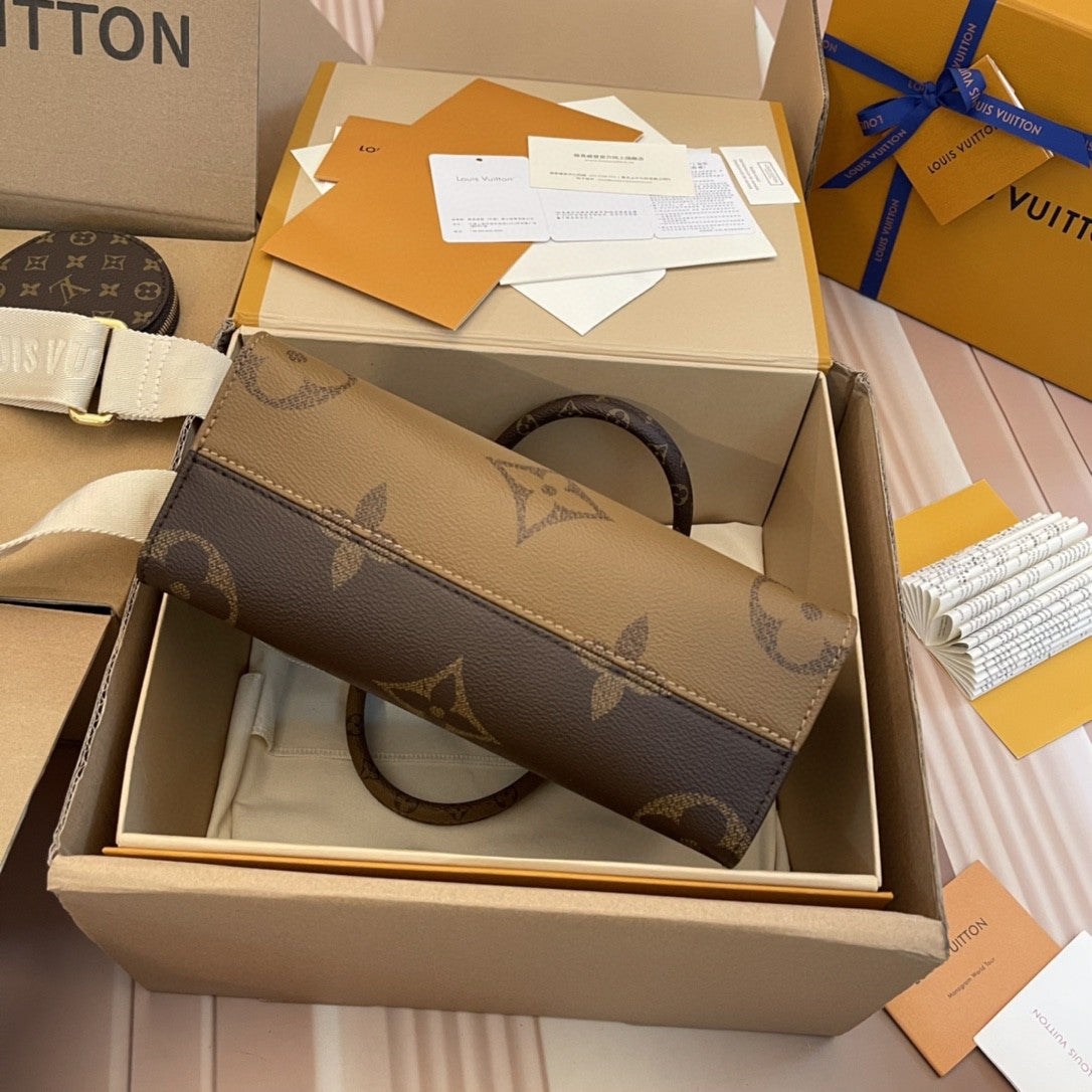 Louis Vuitton - « Petit Cabas OnTheGo BB Maron double »