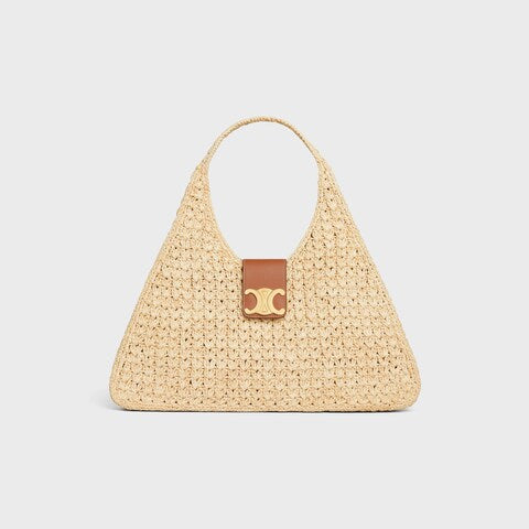 C­eli­ne - « Classic Panier Cabas Triangle Raffia Calfskin »
