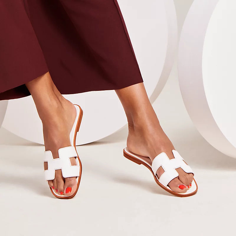 Hermes - « Claquettes Blanc »