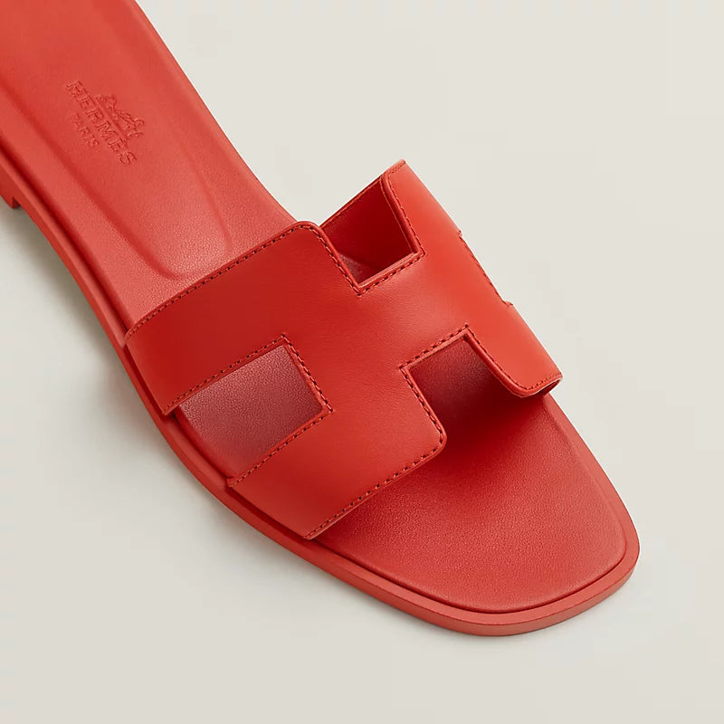 Hermes - « Claquettes Orange capucine »