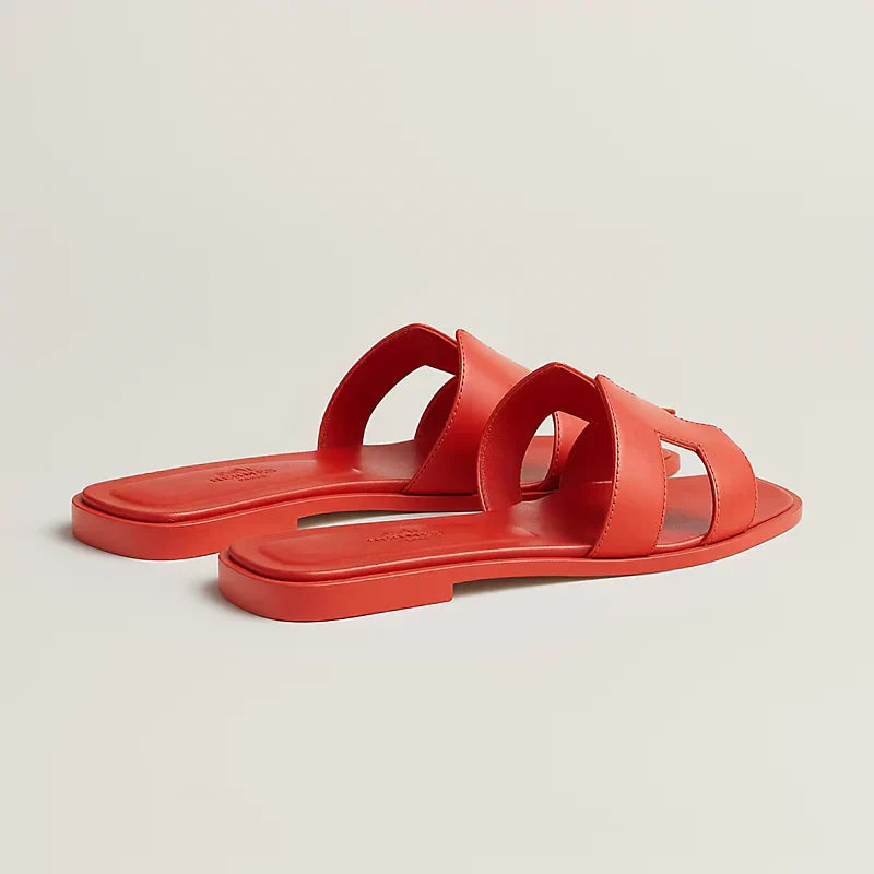 Hermes - « Claquettes Orange capucine »