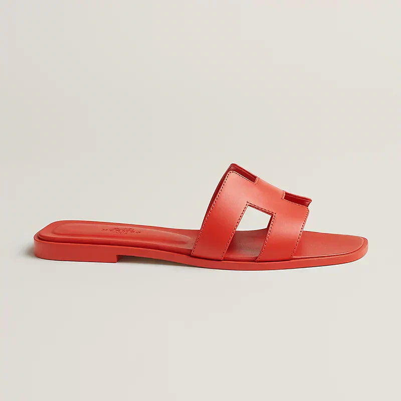 Hermes - « Claquettes Orange capucine »