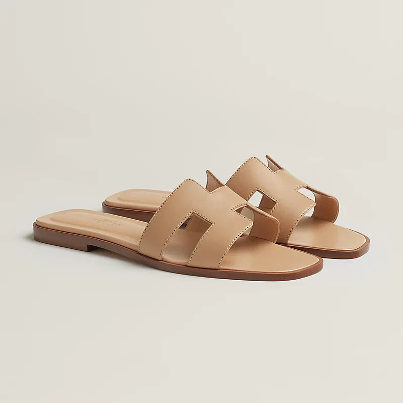 Hermes - « Claquettes Beige Natura »