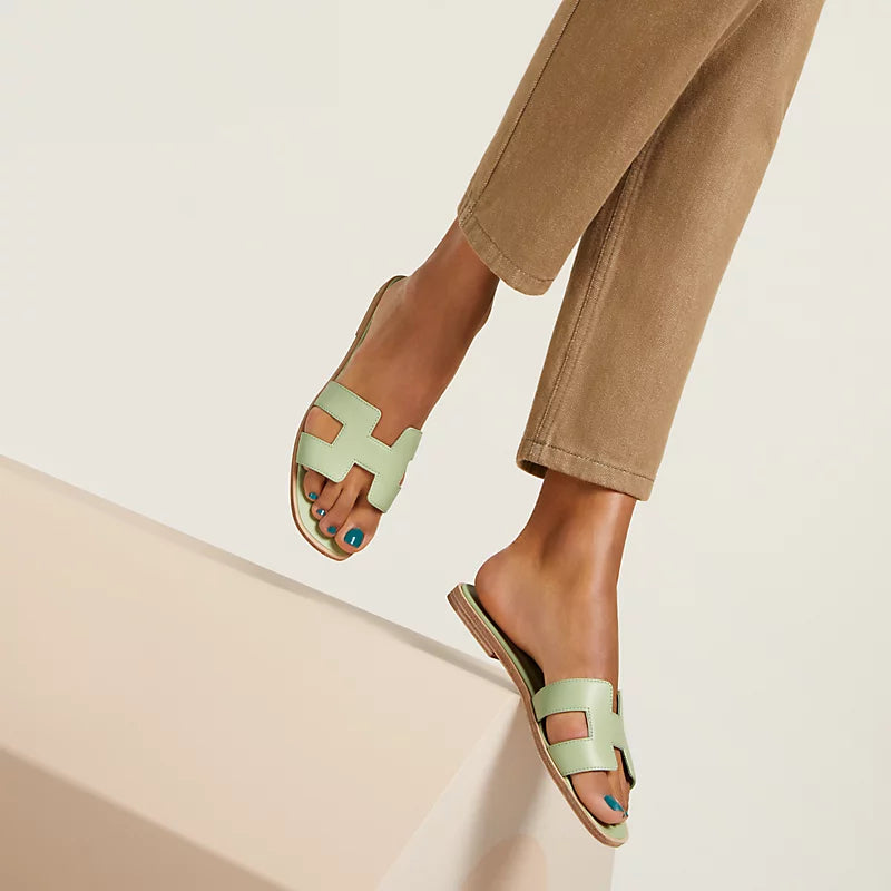 Hermes - « Claquettes Vert de mer »