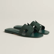 Hermes - « Claquettes Vert Bouteille »