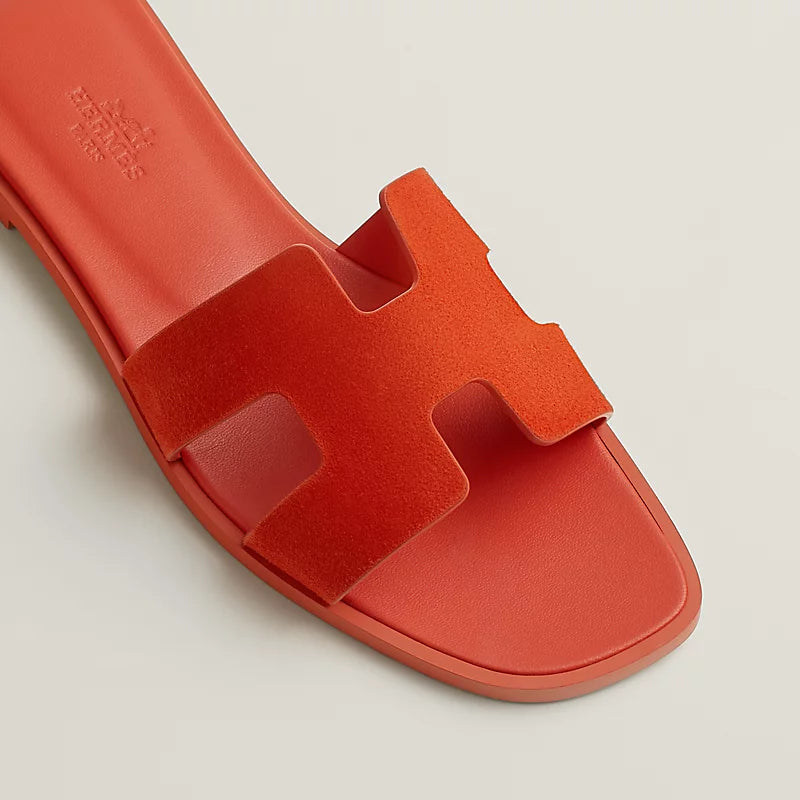 Hermes - « Claquettes Orange Corail »