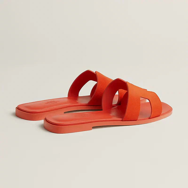 Hermes - « Claquettes Orange Corail »