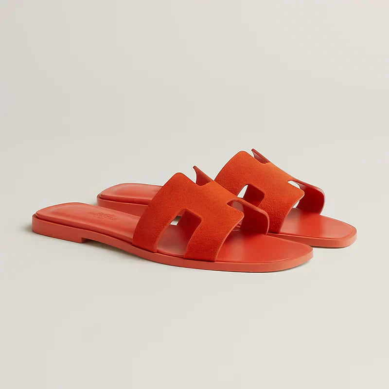 Hermes - « Claquettes Orange Corail »