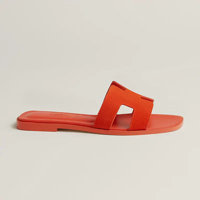 Hermes - « Claquettes Orange Corail »